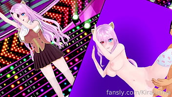 Koikatsu lewdtuber on stage and behind it