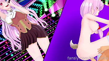Koikatsu lewdtuber on stage and behind it