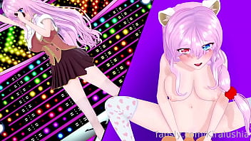 Koikatsu lewdtuber on stage and behind it