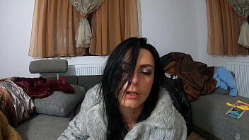 Milfycalla masturbating while wearing fur coats shiny clothes and long jackets preview