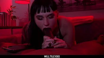 Goth gf tiffany nackle rides bbc while talking to her bf