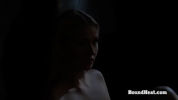 Sexy busty big butt lesbian slaves moaning from whip and domination