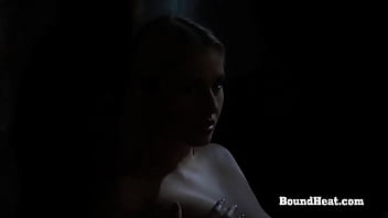 Sexy busty big butt lesbian slaves moaning from whip and domination