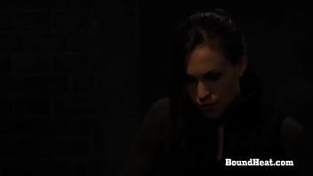 Sexy busty big butt lesbian slaves moaning from whip and domination