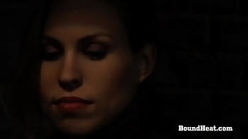 Sexy busty big butt lesbian slaves moaning from whip and domination