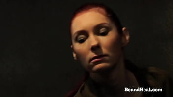 Sexy busty big butt lesbian slaves moaning from whip and domination