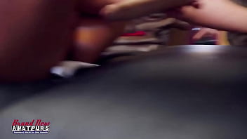 Curvy horny lexxie tries the fuck machine while fingering herself