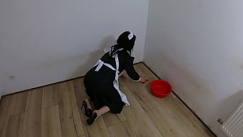 Vintage maid roleplay – stockings blowjob & doggy with cum on my outfit preview