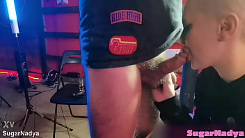 Gentle close up cock sucking from a short haired bitch