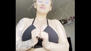 Cream on big natural boobs