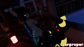 Vrchat vulpix cuckhold with an umbreon and a furry