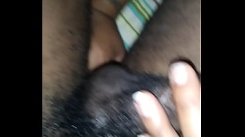 She strokes my black dick with alot of spit