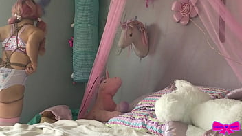 Barely legal taboo teen diaper ddlg kiki cali pull ups dakota marr abdl rope fetish anal hook lesbian girl girl