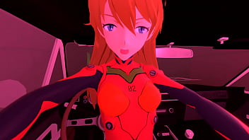 In the car with asuka