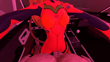 In the car with asuka