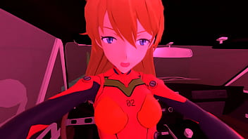 In the car with asuka