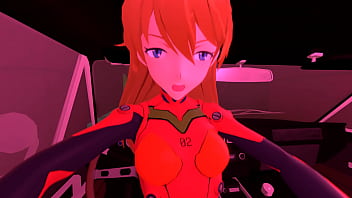 In the car with asuka