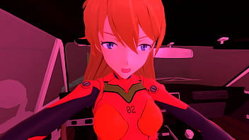 In the car with asuka