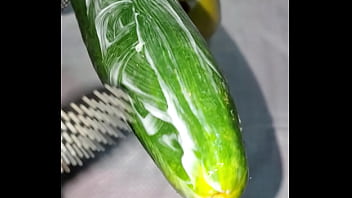 Tiny petite orange gets pounded by cucumber Tiny petite orange gets pounded by cucumber