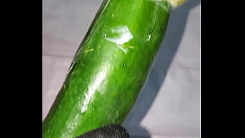 Tiny petite orange gets pounded by cucumber