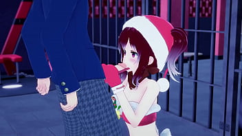 Santa's babe rides a dick