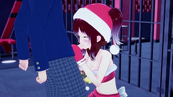 Santa's babe rides a dick