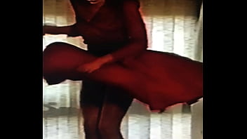 Lady in red for her boyfriend