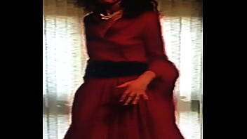 Lady in red for her boyfriend