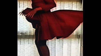 Lady in red for her boyfriend