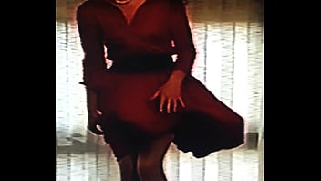 Lady in red for her boyfriend