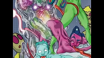 Am orgy scene from the erotic space opera comic roobix