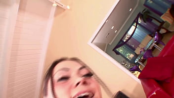 Ally is impaled by a massive white cock that finishes with cum on her face