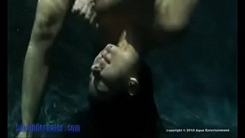Lesbian bitches eat out their pussy in the sea