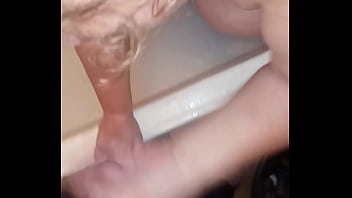Rubbing stacy's boobs in the bathtub and i got a handjob and cum on her tits cum scenes on sheer membership
