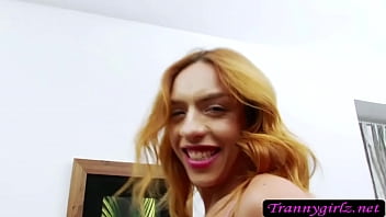 Redheaded And Latina Tgirl Ariel Oberlin Loves To Jerk Solo thumbnail