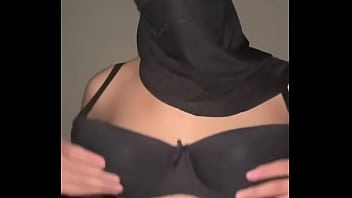 Hijab on tits out • arab muslim babe plays with her boobs and moans like a horny slut