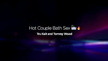 Hubby gets surprise bath tub fuck with sexy latina tru kait