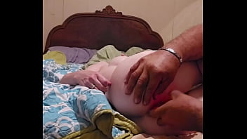 Bouncing her tits n toy fucking her ass and pussy