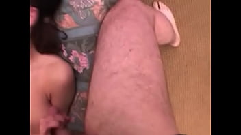 Petite brunette slut sucks cock