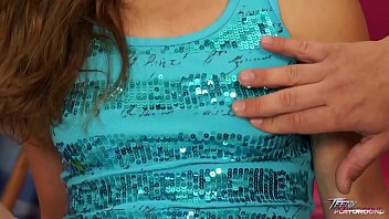 Long hair cover ugly face of cum covered young horny teen