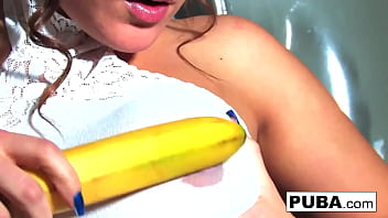 Busty babe has some fun