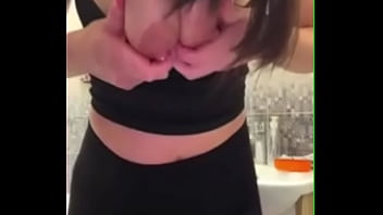 Jerking off to my wife's pussy and big tits