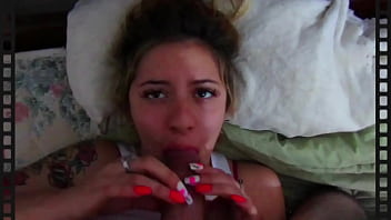 Gets angry because he covers my stepdaughter's blankets with cum on vacation behind the scenes