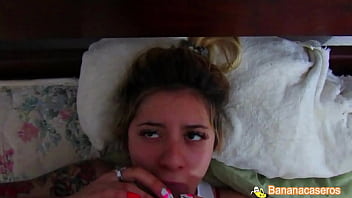 Gets angry because he covers my stepdaughter's blankets with cum on vacation behind the scenes