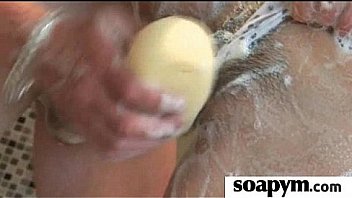 Soapy massage and shower blowjob 17