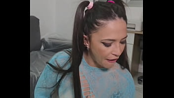 Playing with junk food between my mouth and my hair