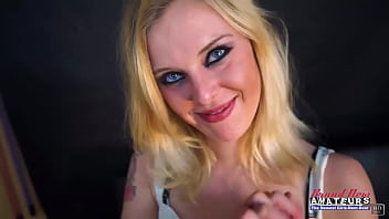 Petite blonde coed mya sucks a hard cock and gets her pussy deeply fucked