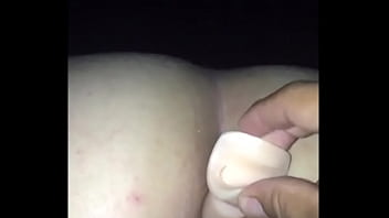 Plays with her anus while she masturbates