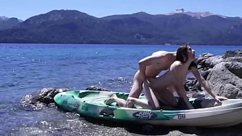 Horny teen couple gets caught having sex on public beach huge cumshot amateur