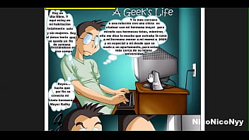 Chico nerd sele presento una hermosa chica para liberarlo de tanta leche acumulada